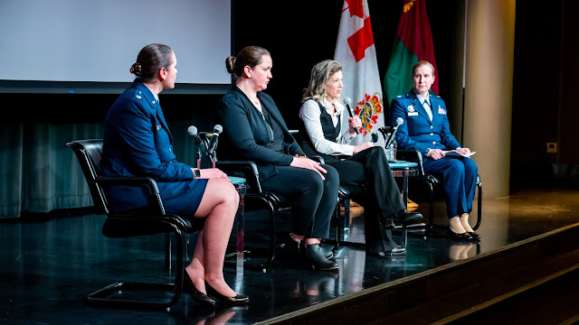 During the inaugural International Military Women's Health Workshop, co-hosted by USU and the Canadian Armed Forces Health Services on Feb. 1, several panel discussions focused on various issues impacting women’s health. This particular panel highlighted operational women’s health and included a presentation by USU’s Lt. Col. Leslie Vojta (far right). (photo by Canadian Armed Forces Capt. Julie-Anne Labonte)