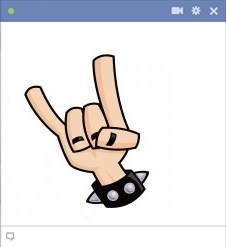Rock On Fingers Emoticon For Facebook