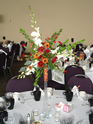centerpieces for tables. The urn centerpieces we used