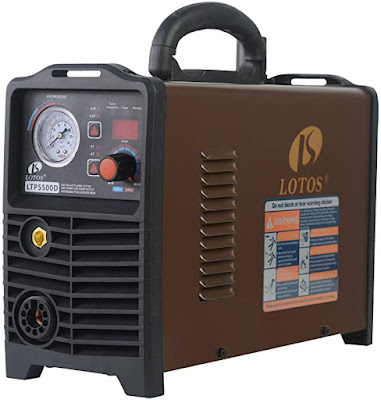 Lotos LTP5500D Non-Touch Pilot Arc Plasma Cutter, Dual Voltage 110V/220V, Brown (55AMP Digital)
