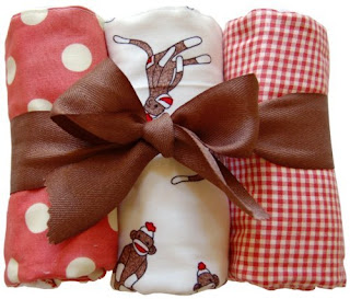 New Arrivals Burp Cloths, Sock Monkey