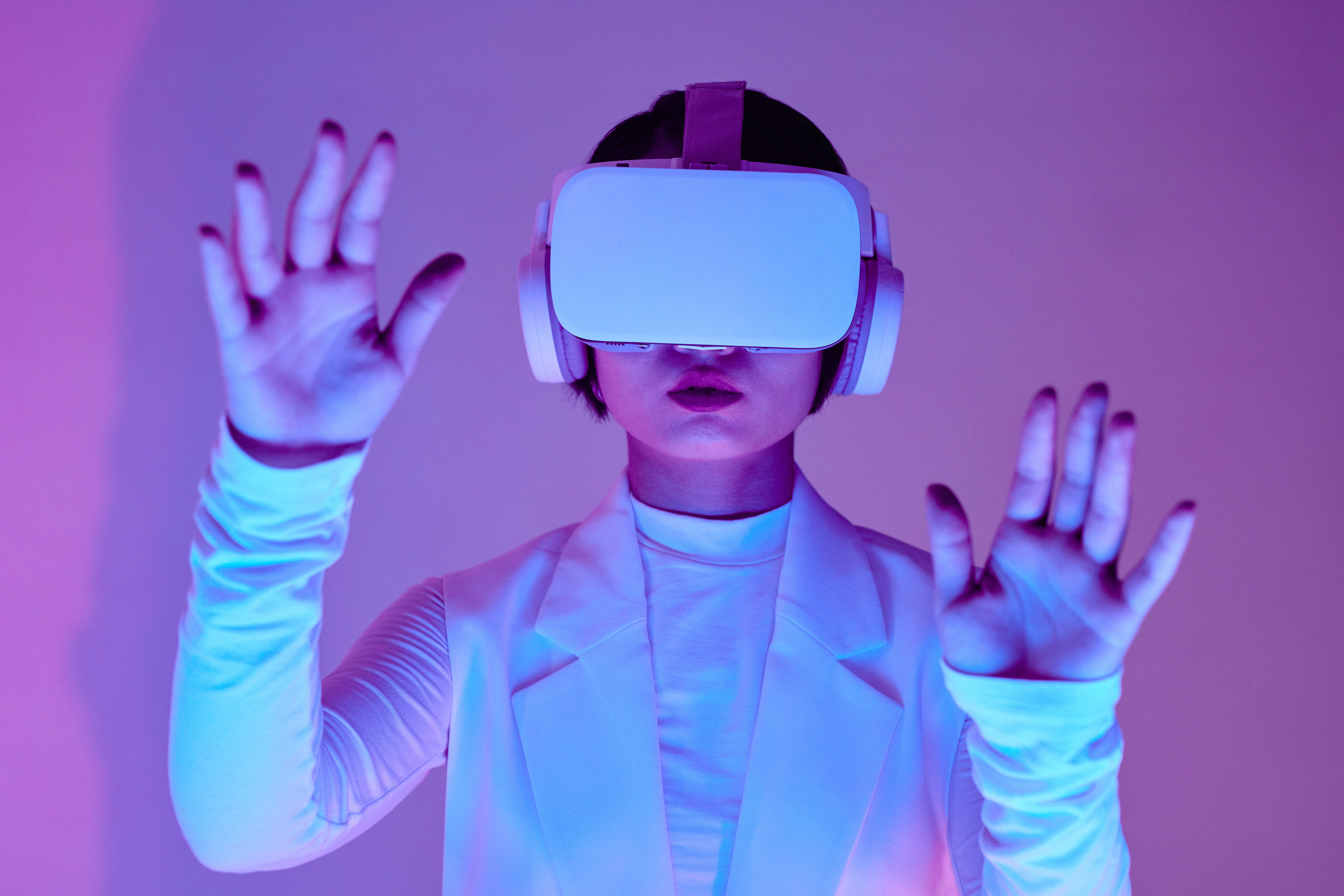 Image of a female wearing VR goggles