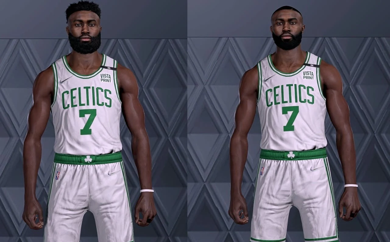 NBA 2K23 Jaylen Brown Cyberface (2 Hairstyles)