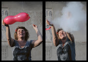 Fabienne is exploding a baloon (fabbaloon)