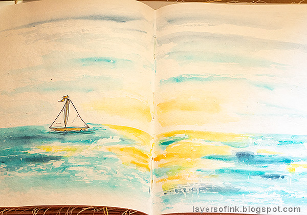 Layers of ink - Ocean Art Journal Page Tutorial by Anna-Karin Evaldsson.