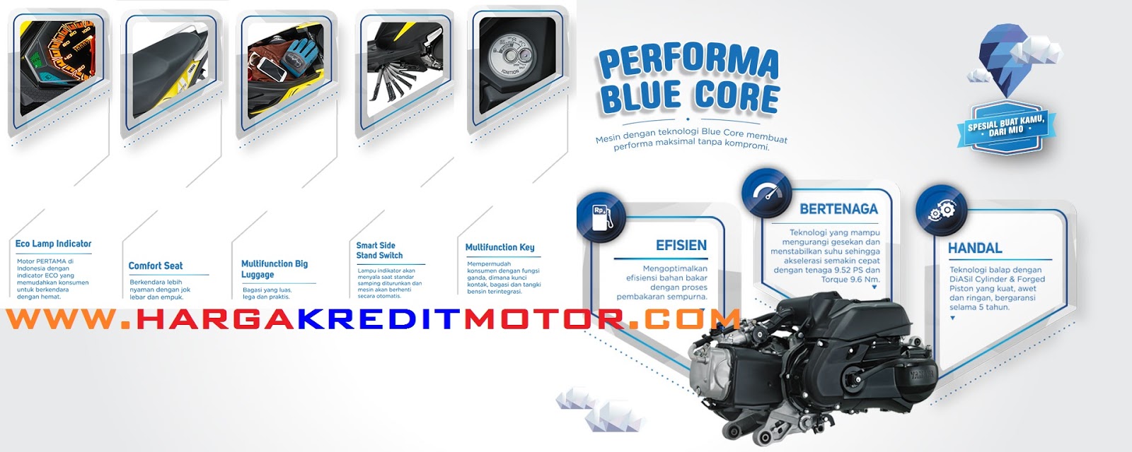 Yamaha Mio M3 125 Blue Core Custom Harga Kredit Motor Murah