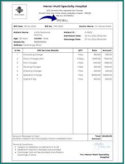 OPD BIll Online Site to Manage OPD Billing IPD Billing and Discharge Card for consulting doctors clinics and Mini Hospitals  HMS