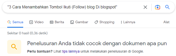 Cara Mengetahui Artikel Website Sudah Terindek Google Apa Belum