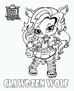 Monster High, Dibujos de Clawdeen Wolf, para Pintar