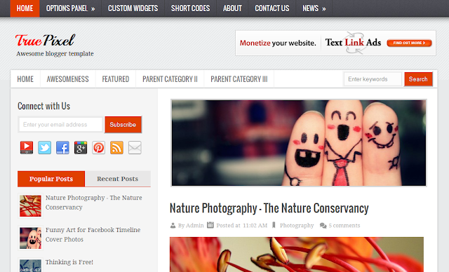 True Pixel Blogger Template