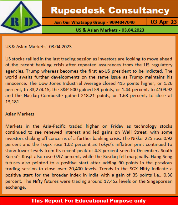 US & Asian Markets - 03.04.2023