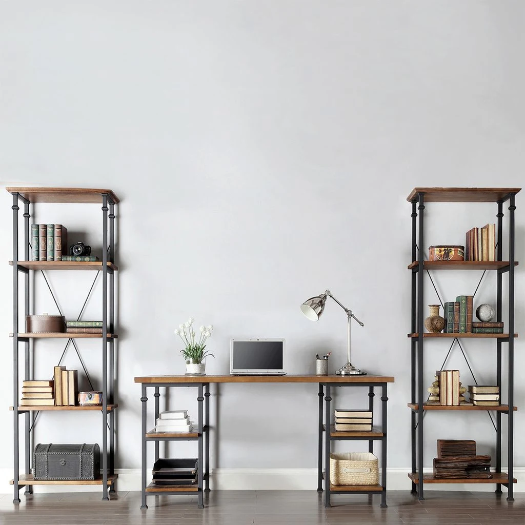 Vintage Metal and Wooden Industrial Bookcase Designs