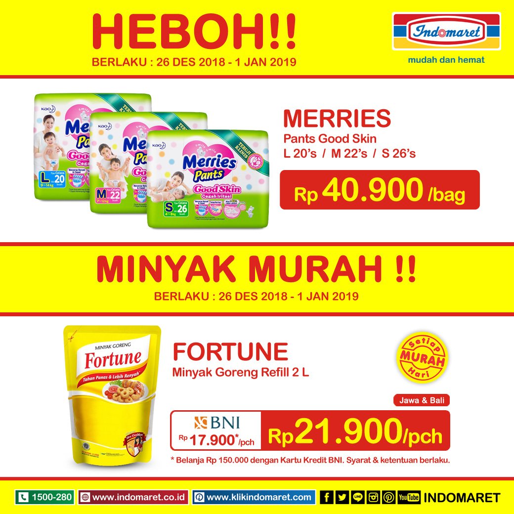 #Indomaret - Promo Harga Heboh Periode 26 - 01 Jan 2019