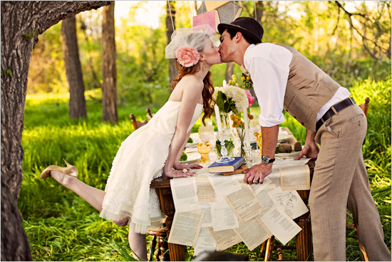 vintage purple wedding party