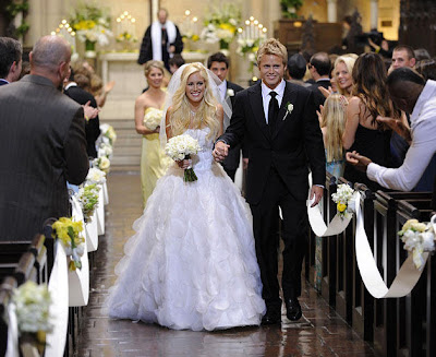 The couple exchanged vows at the Westminster Presbyterian Church in Pasadena 