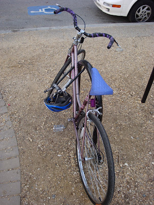 blue purple commuter bike