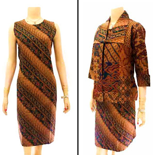 DB2941 - Mode Baju Dress Batik Modern Terbaru 2013