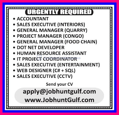 Urgently Required For GCC