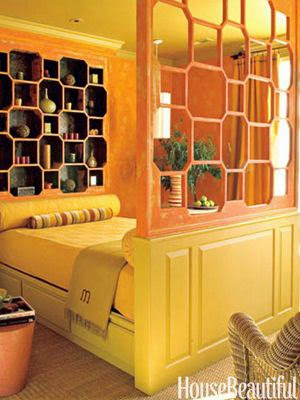 house beautiful orange daybed beehive bookcase