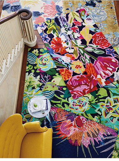 unique colorful rugs in the bohemian style