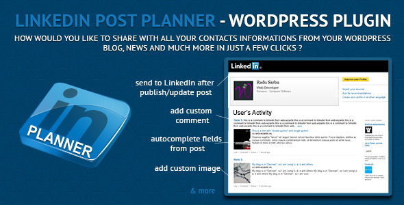 LinkedIn Post Planner/Scheduler - Wordpress Plugin - CodeCanyon Item for Sale