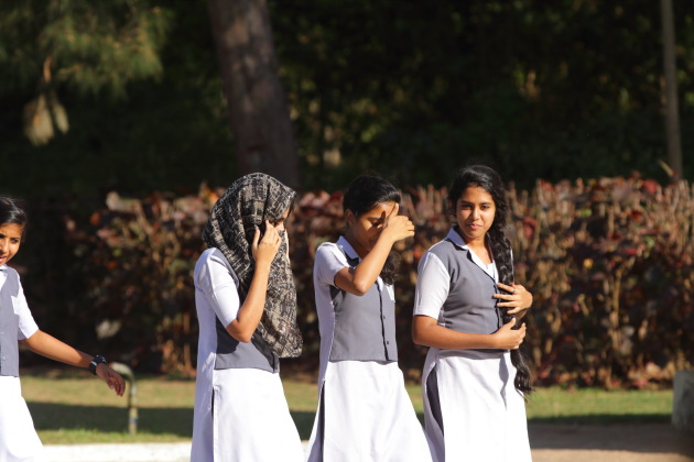 School girls takes a stroll at Daria Daulat Bagh, Srirangapatna