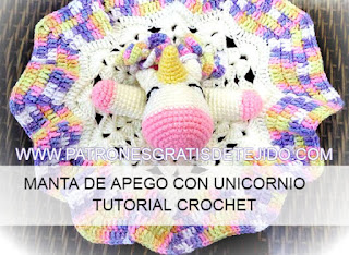 Cómo tejer manta de apego amigurumi unicornio