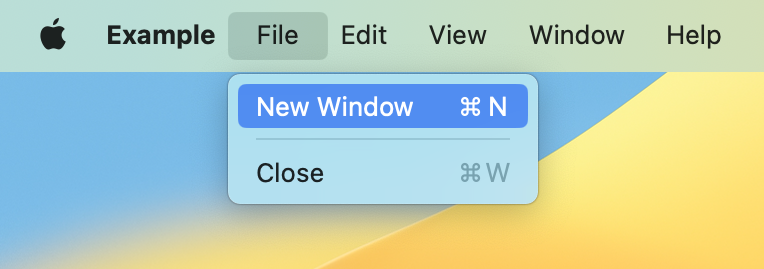 macOS Menu Bar：New Window