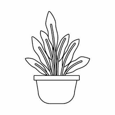 Desenhos fáceis para desenhar de um vaso de planta