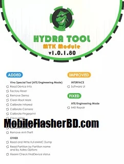 Download Hydra MTK Tool V1.0.1.80 Read Firmware, Write Firmware, Reset FRP, Unlock Tool Latest Update Free For All Without Password