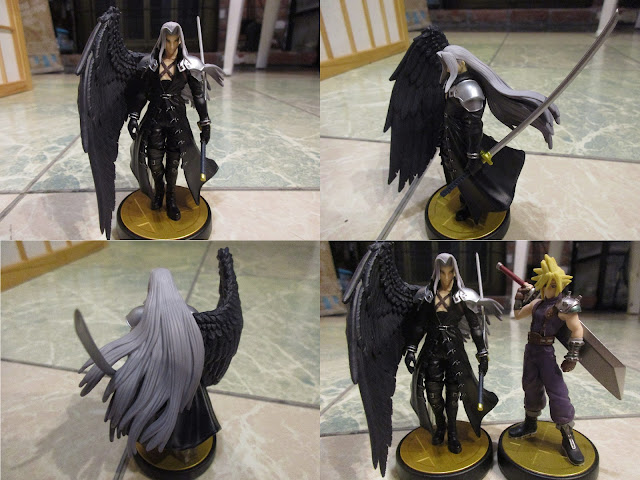 Sephiroth amiibo photos from front back side angle view Cloud Strife