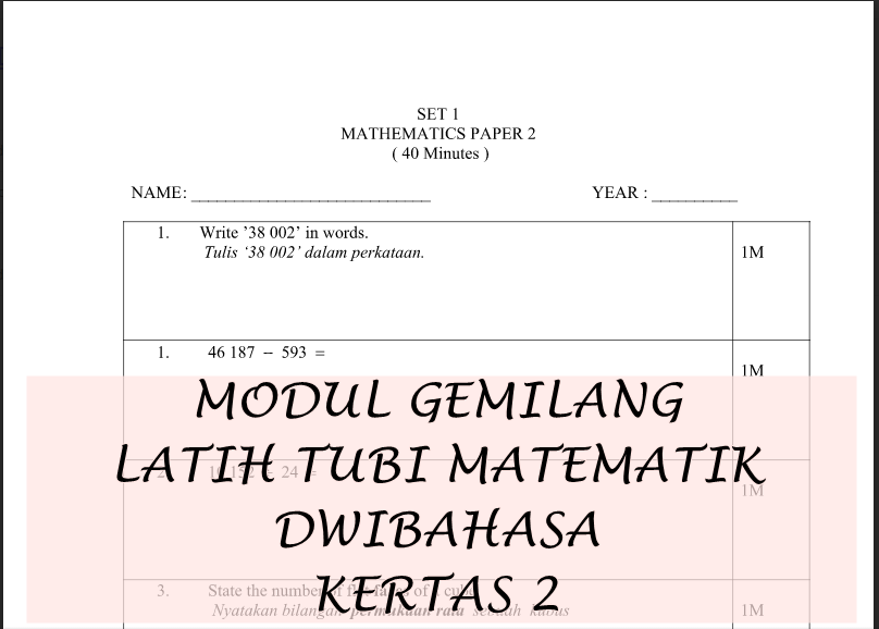 Soalan Ramalan Matematik Upsr - Persoalan p