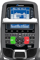 Dual STN blue backlit LCD screens on Nautilus E618 Elliptical Machine