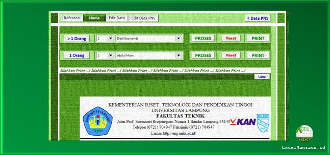 Aplikasi Excel Pembuatan Surat Tugas