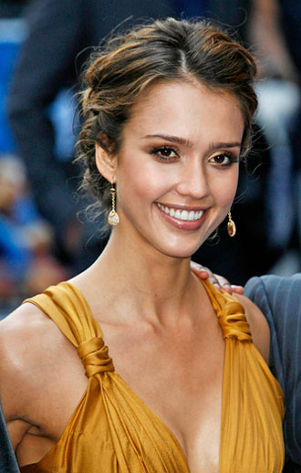 Jessica Alba has some trendy hairstyle including some long flowing 