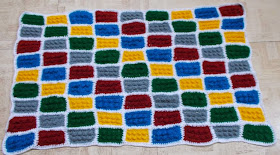 free crochet lego brick blanket pattern