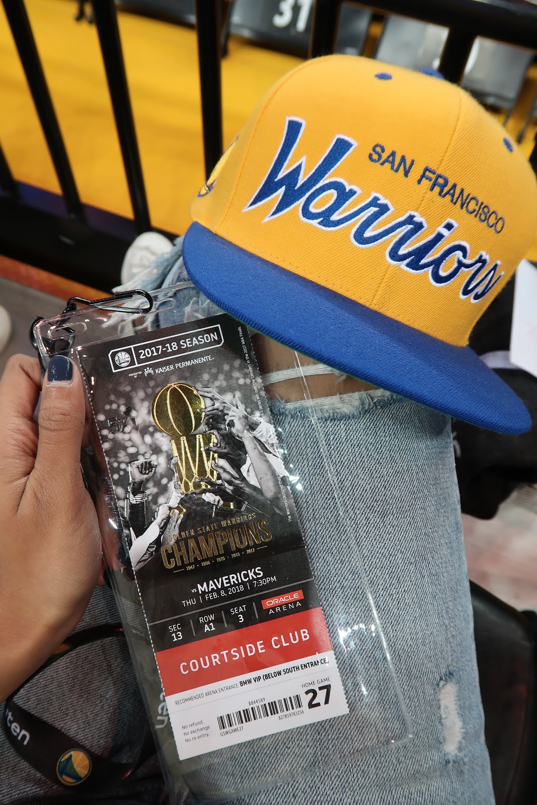 ShopStyle Warriors Basketball game courtside seats!