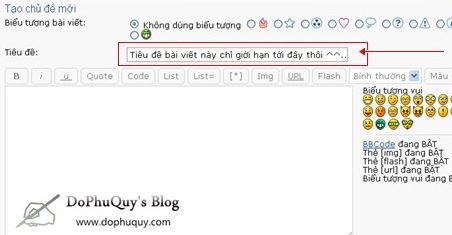 Tăng chiều dài ký tự tiêu đề bài viết phpBB