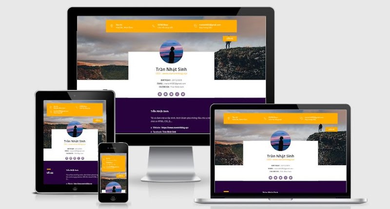 Profile Landing Page Blogger Template