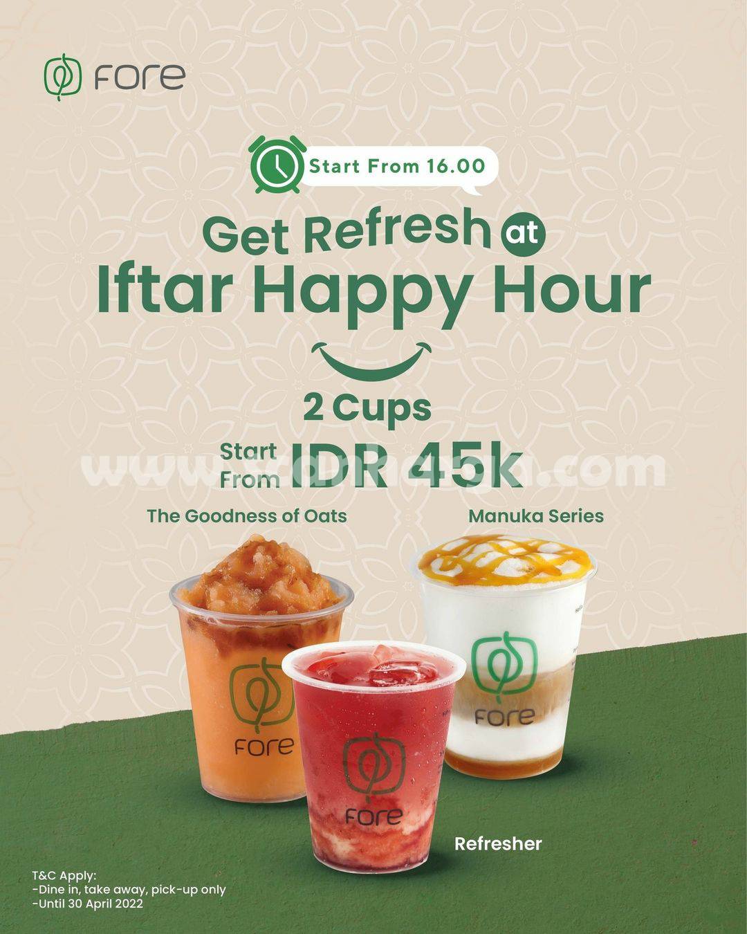 FORE COFFEE Promo Iftar Happy Hour 2 Cups only 45K