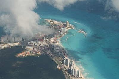 Cancun, Mexico from the air