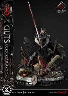 Berserk - Guts in Bersrk Armor Rage Edition y Unleash Edition Statues de Prime 1 Studio