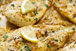 ONE SKILLET CHICKEN WITH LEMON GARLIC CREAM SAUCE