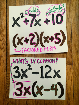 factoring quadratics anchor charts