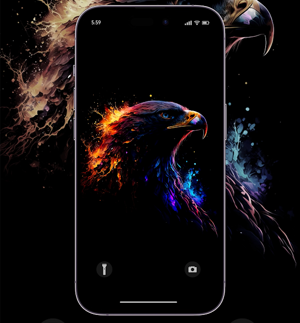 4K Black Wallpaper for Phone - Eagle