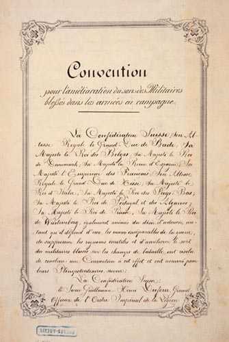 Document of the First Geneva Convention of 1864