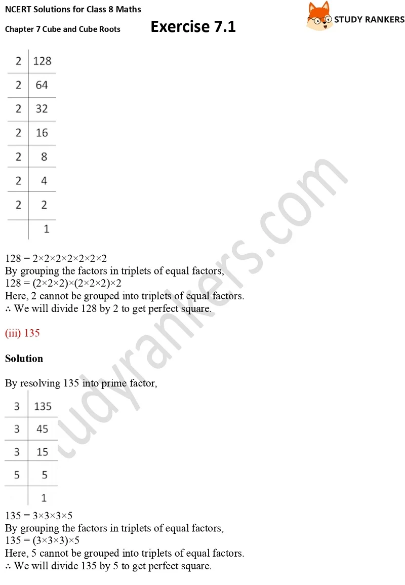 NCERT Solutions for Class 8 Maths Ch 7 Cube and Cube Roots Exercise 7.1 8