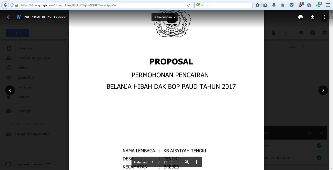 CONTOH PROPOSAL PENCAIRAN DANA BOP PAUD TAHUN 2017 - Sang 