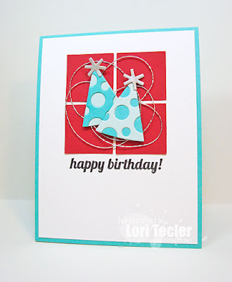 Party Hat birthday card-designed by Lori Tecler/Inking Aloud-stamps and dies from Lil' Inker Designs