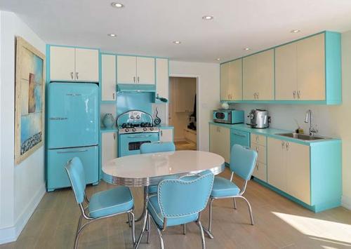 Dapur minimalis warna biru